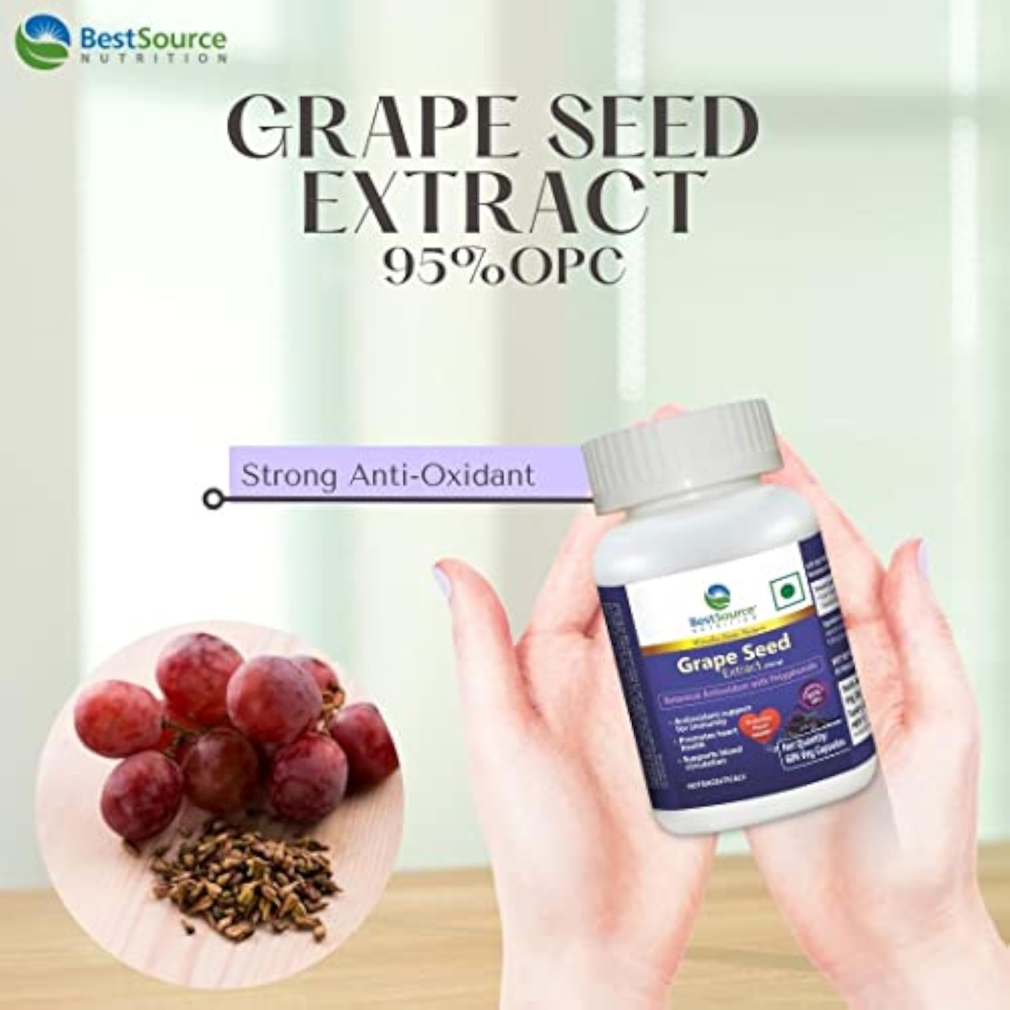 BestSource Nutrition Grape Seed Extract, 60 Veg Capsules